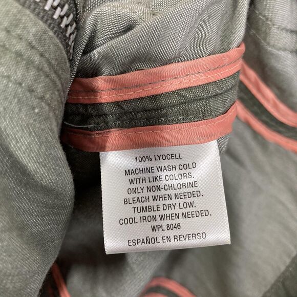 Maison Jules Jacket Womens Large Green Utility Anorak Lyocell Drawstring Pockets - Picture 9 of 16